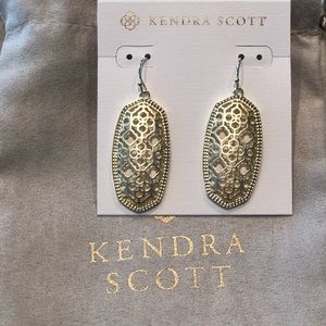 Kendra Scott Gold Filigree Elle Drop Earrings NWT